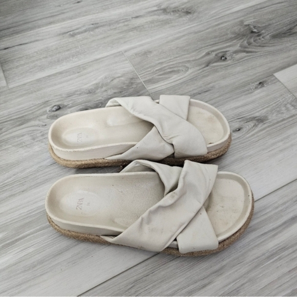Zara Women's Sandals in Cream Sz 38 - Picture 8 of 8